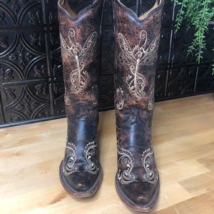 Circle G  (L5001) Dragonfly  design cowboy boot